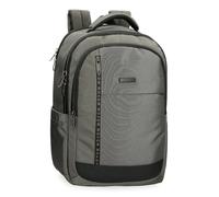 MOVOM Buster Mochila para Portátil Adaptable 13,3" Gris 31x44x15 cms Poliéster con detalles en Piel Sintética 20,46L