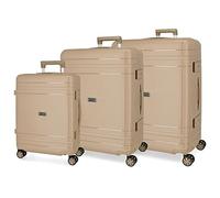 Movom Dimension Juego de maletas Beige 55/66/75 cms Rígida Polipropileno Cierre TSA 216L 11,3 kgs 4 Ruedas dobles Equipaje de Mano