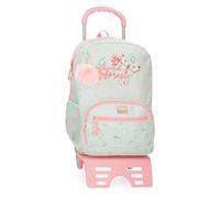 MOVOM Enchanted forest Mochila Escolar con Carro Verde 31x42x13 cms Poliéster 16,93L