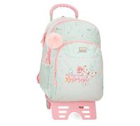 MOVOM Enchanted forest Mochila Escolar con Carro Verde 33x46x17 cms Poliéster 25,81L