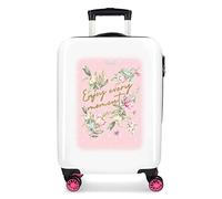 Movom Enjoy Every Moment Maleta de cabina Blanco 38x55x20 cms Rígida ABS Cierre de combinación lateral 34 2 kgs 4 Ruedas dobles Equipaje de Mano