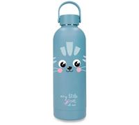 Movom Enjoy My Little Cat Botella de Acero Inoxidable Azul con Capacidad para 500ml y Medidas 7 x 23 cms Acero Inoxidable