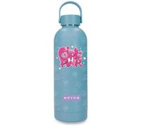 Movom Enjoy Power Girl Botella de Acero Inoxidable Azul con Capacidad para 500ml y Medidas 7 x 23 cms Acero Inoxidable