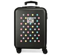 Movom Free Dots Maleta de Cabina 38 x 55 x 20 cm Rígida ABS Cierre combinación 34 L 2.6 Kg 4 Ruedas Dobles Equipaje de Mano, Negro