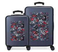 Movom Free Time Juego de Maletas Multicolor 55/65 cms Rígida ABS Cierre de combinación Lateral 56L 6 kgs 4 Ruedas Equipaje Mano