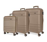 Movom Galaxy Juego de maletas Beige 55/68/78 cms Rígida ABS Cierre de combinación lateral 217L 11,64 kgs 4 Ruedas dobles Equipaje de Mano