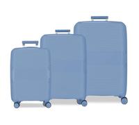 Movom Inari Juego de Maletas Azul Claro 54x78x31 cm Rígida Polipropileno Cierre TSA Integrado 226L 10,6kg 4 Ruedas Dobles Equipaje de Mano