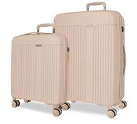 Movom Juego de Maletas Beige 55/68 cms Rígido 6,65 kgs Cierre TSA Polipropileno 6,65 kgs 109LExtensible Equipaje de Mano