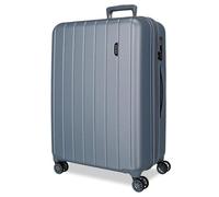 MOVOM, Maleta grande, Rígida ABS, Cierre TSA, 109 L, 4,9 Kg, 4 Ruedas Dobles Extensible, Plata, 75 cm