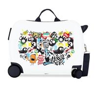 Movom Monsters Maleta Infantil Blanco 50x38x20 cms Rígida ABS 34L 1,8 kgs Equipaje de Mano