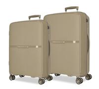 Movom Moon Juego de Maletas Beige 66/76 cms Rígido 7,6 kgs Cierre TSA Integrado Polipropileno 7,6 kgs 181,3L Extensible
