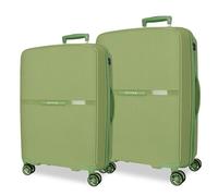 Movom Moon Juego de Maletas Verde 66/76 cms Rígido 7,6 kgs Cierre TSA Integrado Polipropileno 7,6 kgs 181,3L Extensible