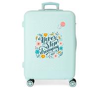 Movom Never Stop Dreaming Maleta mediana Azul 46x65x23 cms Rígida ABS Cierre de combinación lateral 56L 3 kgs 4 Ruedas dobles