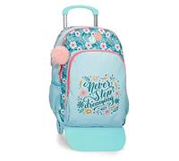 Movom Never Stop Dreaming Mochila Escolar Doble Compartimento con Carro Azul 33x44x17 cms Poliéster 24,68L