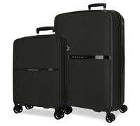 Movom Noon Juego de Maletas Negro 56/66 cms Rígido 2,8 kgs Cierre TSA Polipropileno 2,8 kgs 110,5L Equipaje de Mano