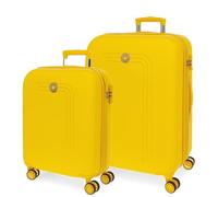 Movom Riga Juego de Maletas Amarillo 55/70 cms Rígida ABS Cierre de combinación Lateral 91L 6,32 kgs 4 Ruedas Dobles