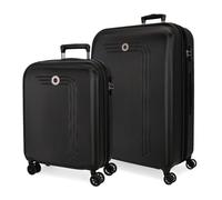 Movom Riga Juego de Maletas Negro 55/70 cms Rígida ABS Cierre TSA 109L 6,32 kgs 4 Ruedas Dobles Equipaje Mano
