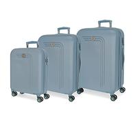 Movom Riga Juego de Maletas Rígida Azul, 4 Ruedas Dobles