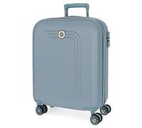 Movom Riga Maleta de Cabina Azul 40x55x20 cms Rígida ABS Cierre combinación 37L 3Kgs 4 Ruedas Dobles Extensible Equipaje de Mano