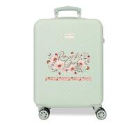 Movom Romantic Girl Maleta de cabina Verde 38x55x20 cms Rígida ABS Cierre de combinación lateral 34L 2 kgs 4 Ruedas dobles Equipaje de Mano