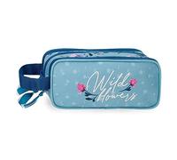 Movom Wild Flowers Estuche Triple Azul 22x10x9 cms Poliéster