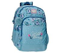 Movom Wild Flowers Mochila Escolar Azul 33x46x17 cms Poliéster 25,81L