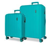 Movom Wood Juego de Maletas Azul 55/68 cms Rígido 6,6 kgs Cierre TSA ABS 6,6 kgs 109L Extensible Equipaje de Mano