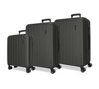 Movom Wood Juego de Maletas Rígida, Gris, 4 Ruedas Dobles