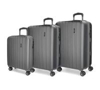 MOVOM Wood Juego de maletas Rígidas 4 Ruedas Dobles, Color Antracita