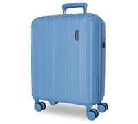 Movom Wood Maleta de Cabina Denim 40x55x21 cm Rígida ABS Cierre TSA Integrado 37L 2,8kg 4 Ruedas Dobles Extensible Equipaje de Mano