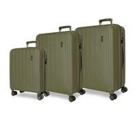 MOVOM Wood, Maleta de Cabina, Equipaje, Interior con Dos Compartimentos, Fabricada en ABS Material Resistente y Ligero, 4 Ruedas giratoriasCierre de combinación Lateral, De Joumma Bags