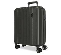 MOVOM Wood Maleta de cabina, Rígida ABS Cierre TSA, 4 Ruedas Dobles, Equipaje de Mano, Color Antracita, 55 cm