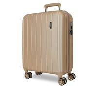 MOVOM Wood Maleta de cabina, Rígida ABS Cierre TSA, 4 Ruedas Dobles, Equipaje de Mano, Color Champagne, 55 cm