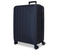 Movom Wood Maleta mediana Azul 44,50x65x27,5 cms Rígida ABS Cierre TSA 68L 3,8Kgs 4 Ruedas Dobles Extensible