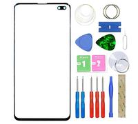 MovTEK Pantalla Repuesto Cristal Tactil Frontal Original para Samsung Galaxy S10 Plus S10+ G975F con Kit de Herramientas y Adhesivo 3M Negro