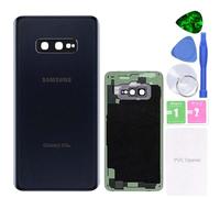 MovTEK Tapa Trasera Bateria de Cristal Trasero Original para Samsung Galaxy S10e G970F con Lente de Cámara (Negro Prisma)
