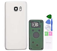 MovTEK Tapa Trasera Bateria de Cristal Trasero Original para Samsung Galaxy S7 G930F con Lente de Cámara Blanco