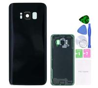 MovTEK Tapa Trasera Bateria de Cristal Trasero Original para Samsung Galaxy S8 G950F con Lente de Cámara (Negro Medianoche)