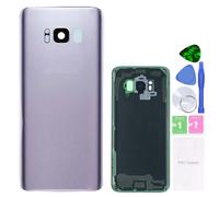 MovTEK Tapa Trasera Bateria de Cristal Trasero Original para Samsung Galaxy S8 G950F con Lente de Cámara (Gris Orquídea)