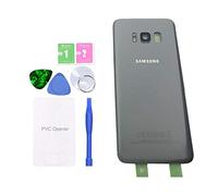 MovTEK Tapa Trasera Bateria de Cristal Trasero Original para Samsung Galaxy S8 Plus S8+ G955F con Lente de Cámara (Gris Orquídea)