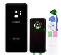 MovTEK Tapa Trasera Bateria de Cristal Trasero Original para Samsung Galaxy S9 G960F con Lente de Cámara (Negro Medianoche)