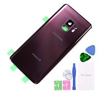 MovTEK Tapa Trasera Bateria de Cristal Trasero Original para Samsung Galaxy S9 G960F con Lente de Cámara (Lila Morado)