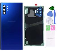 MovTEK Tapa Trasera Cristal Trasero Original para Samsung Note10+ Plus N975F /5G N976B con Lente de Camara y Kit de Herramientas (Aura Azul)