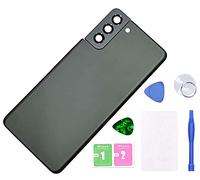 MovTEK Tapa Trasera Cristal Trasero Original para Samsung S21+ Plus 5G G996B con Lente de Camara y Kit de Herramientas (Negro Fantasma)
