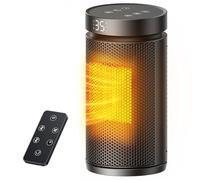 Mowend Calefactor eléctrico de 1500 W con termostato y ventilador cerámico PTC, modo ECO, protección contra sobrecalentamiento y vuelcos, oscilación de 75°, 2 en 1, ahorro de energía para interiores