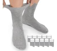 Mowenti Calcetines Diabeticos Hombre 10 Pares Mujer Calcetines Diabéticos ALGODÓN Sin Costuras Sin Goma hecho de Algodon sin Elástico Gris 47-50