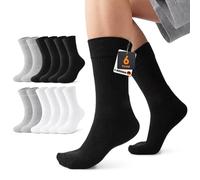 Mowenti Calcetines Hombre Calcetines Hombre Deportivos Calcetines Mujer Invierno Hombre Algodon Negros Blancos Tenissocken largos Running Gris 47-50 Socks 6 Pares