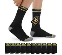 Mowenti Calcetines Invierno Hombre Mujer Termicos Trabajo Negro Algodon Largos Altos Térmicos Gris WORK Socks Men 39-42 10 Pares