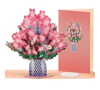 MOWETOO Tarjeta de felicitación de cumpleaños con flores 3D extraíbles, 30 cm, ideal como regalo para mujeres, esposas, madres, hijas, hermanas, amigas de todas las edades