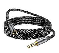 MOWSAG Alargador Jack 3.5 con Microfóno, Alargador Auriculares 3.5mm con HiFi Sonido, 4 Pines Cable Jack 3.5 mm Macho a Hembra Compatible con Switch, PS5 / PS4, Cascos, Altavoz, PC, Móvil